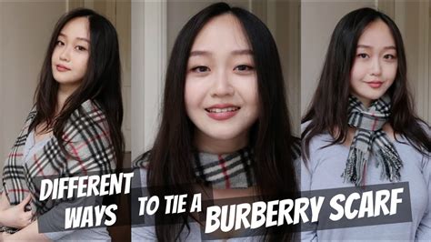 how to tie a burberry scarf video|Burberry scarf 5 ways.